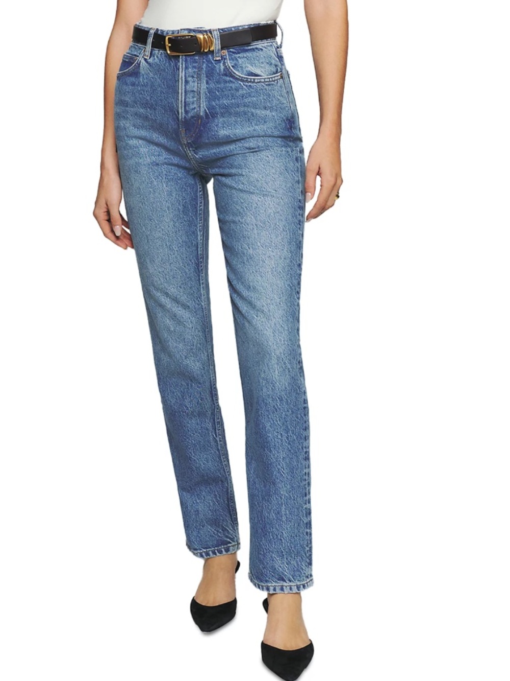 Reformation Cynthia High Rise Straight Jeans Womens 27 Blue Medium Wash Denim